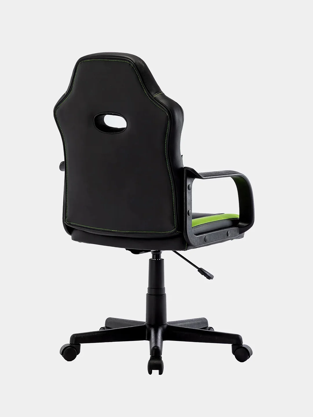 Компьютерное игровое офисное кресло (стул) Brabix Stripe Gm-202, экокожа, черное/зеленое