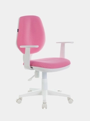 Кресло Brabix Fancy MG-201W, с подлокотниками, розовое, пластик белый, TW-13A, 532409