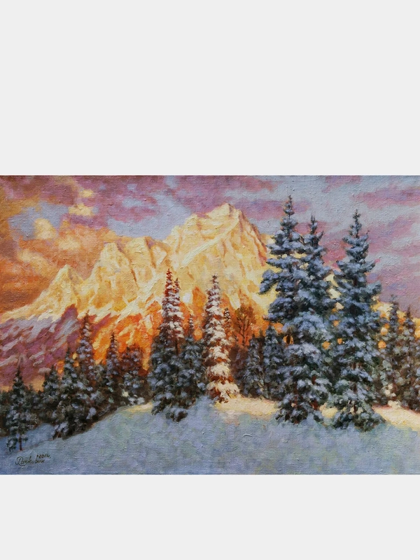 Алмазная мозаика картина вышивка из страз 40*50 см, "Закат в горах", 662580