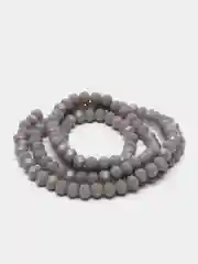 Серый стеклянные бусины "Рондели", на нити, 4 мм
