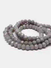 Серый стеклянные бусины "Рондели", на нити, 4 мм