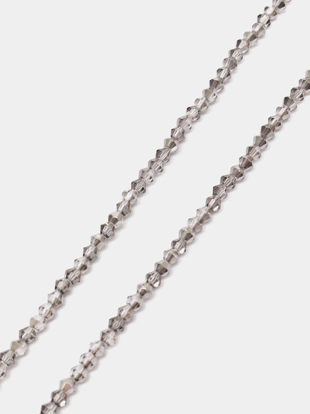 Серый стеклянные бусины "Биконусы", на нити, 3 мм
