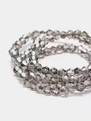 Серый стеклянные бусины "Биконусы", на нити, 3 мм