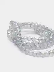 Серый металлик стеклянные бусины "Рондели", на нити