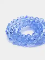 Небесно-голубой стеклянные бусины "Биконусы" на нити, 4 мм