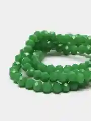 Зеленый стеклянные бусины "Рондели", на нити, 4 мм