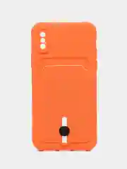 Манго силиконовый чехол для iPhone X, XS (Айфон Х, ХС) с карманом для карт, чехол на айфон