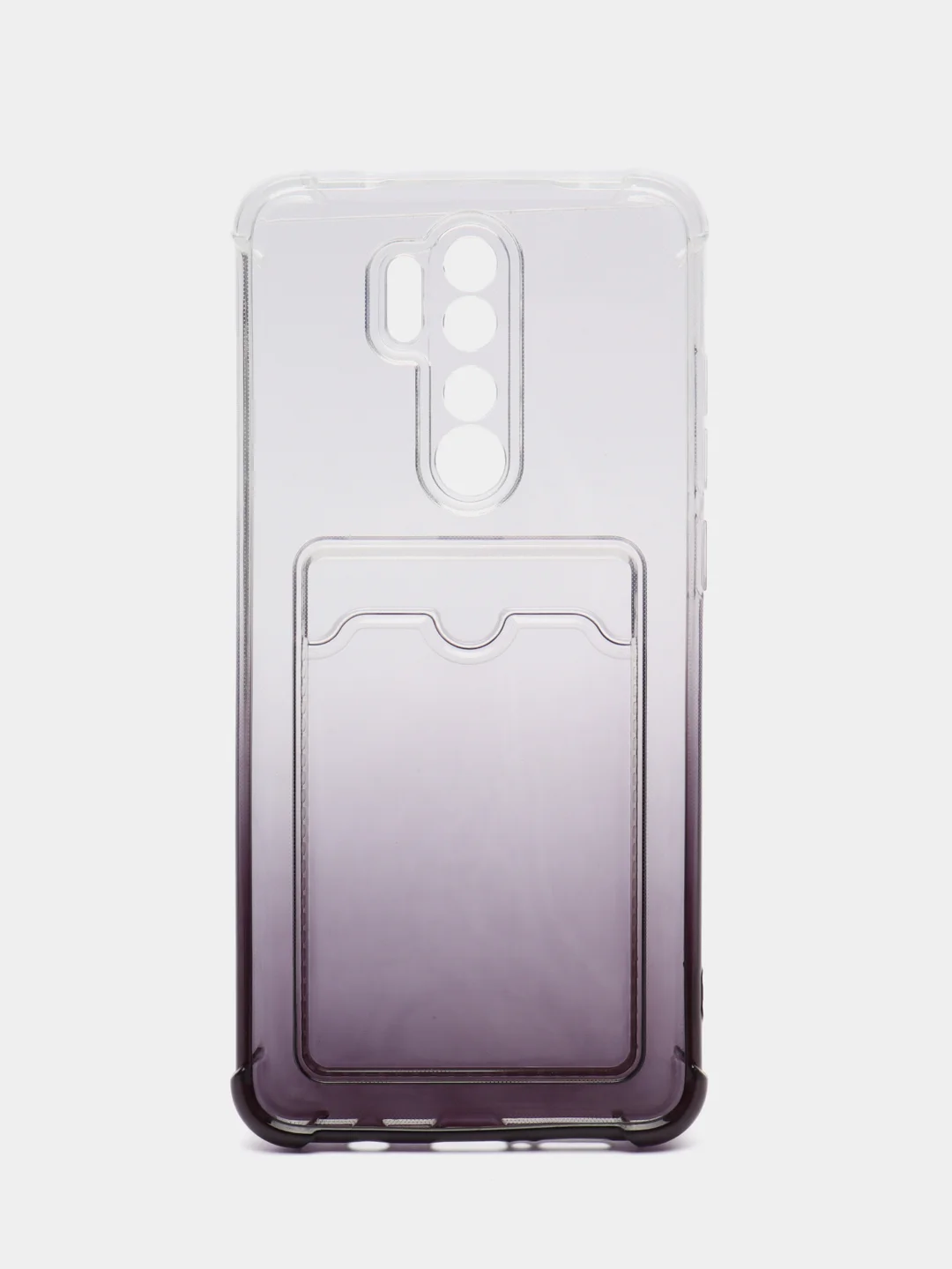 Серый чехол для Xiaomi Redmi Note 8 Pro , прозрачный , с карманом для карты