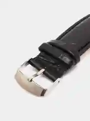 Серебряный часы мужские, на кожаном ремешке