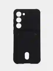 Зелёный хаки чехол силиконовый на Samsung Galaxy S23 (Самсунг Галакси С23), с карманом