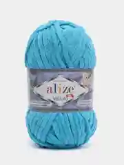 Лавандовый пряжа плюшевая Alize Velluto, микрополиэстер, 100 г, 68 м