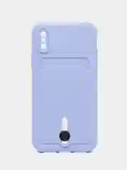 Силиконовый чехол для iPhone X, XS (Айфон Х, ХС) с карманом для карт, чехол на айфон