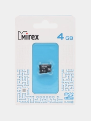 Карта памяти microSDHC MIREX Class4, 4 размера, флеш карта
