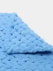 Голубой плед детский плюшевый ручной вязки из пряжи Alize Puffy для новорожденных Одеяло Покрывало