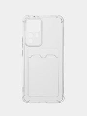 Чехол для Xiaomi 12T, 12T Pro, Redmi K50 Ultra, Сяоми 12Т прозрачный, с карманом для карты