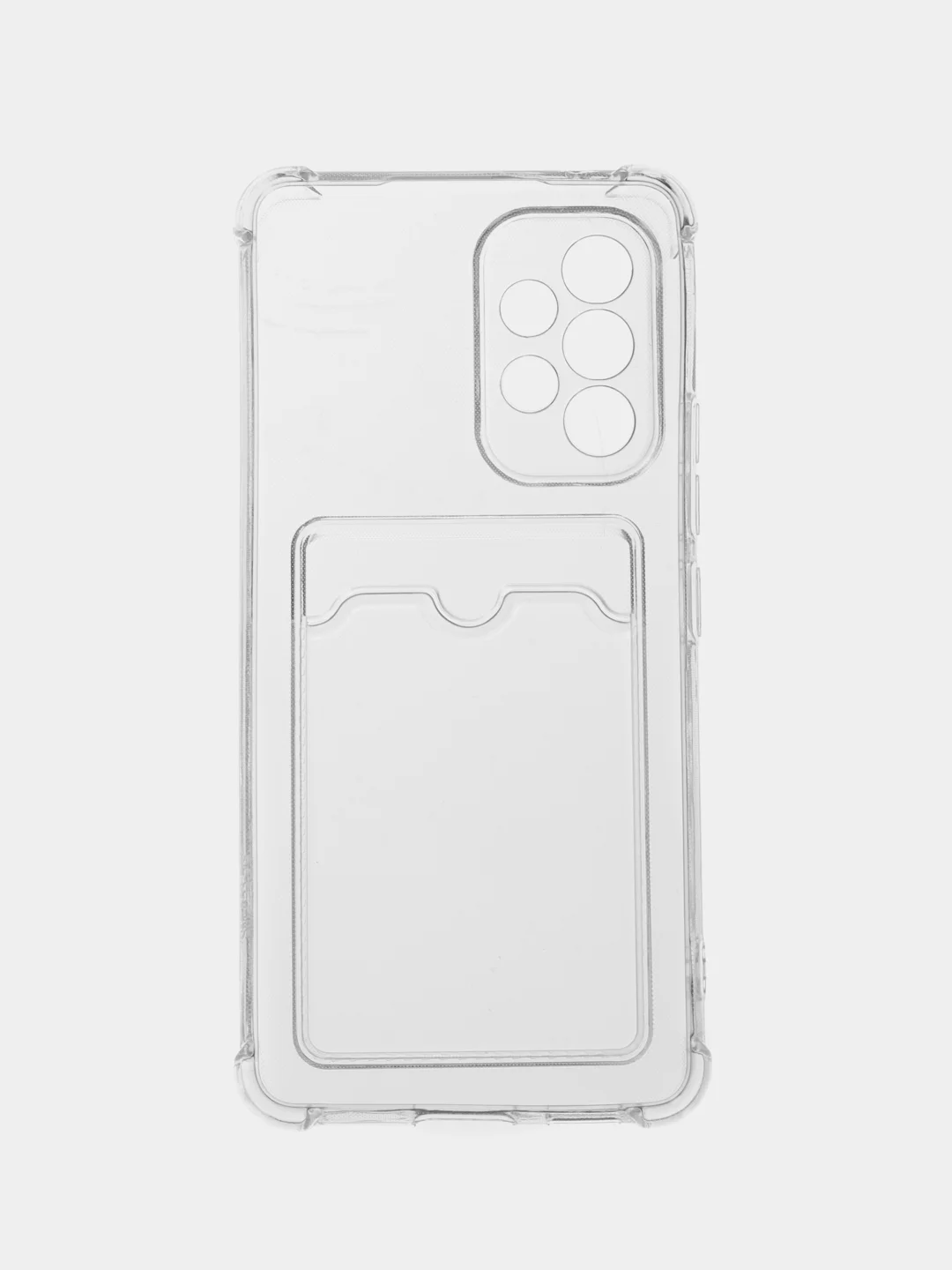 Лавандовый чехол противоударный Samsung Galaxy A53 5G, СамсунгА53 5G, прозрачный с карманом для карты
