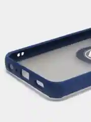 Синий чехол Samsung Galaxy A03 Core, пластиковый, матовый, с кольцом и цветными кнопками