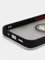 Черный чехол iPhone 13, 13 Pro, пластиковый, матовый, с кольцом и цветными кнопками