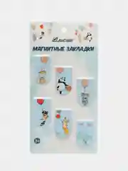 Голубой набор магнитных закладок для книг, 6 штук