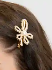 Бежевый меланж заколка "Жемчуг"