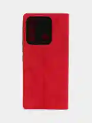 Красный чехол книжка Rich Boss для Tecno Spark 8C / GO 2022, экокожа, нубук, с визитницей