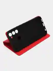 Красный чехол книжка Rich Boss для Tecno Spark 8C / GO 2022, экокожа, нубук, с визитницей