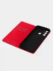 Красный чехол книжка Rich Boss для Tecno Spark 8C / GO 2022, экокожа, нубук, с визитницей