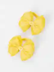 Желтый банты на резинках, с жемчужной пряжкой, 2 штуки