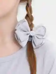 Серый банты на резинках, с жемчужной пряжкой, 2 штуки