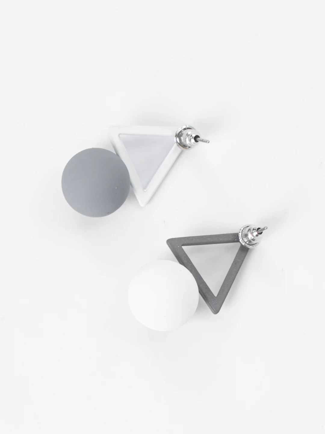 Серый серьги женские из ассимметрических фигур