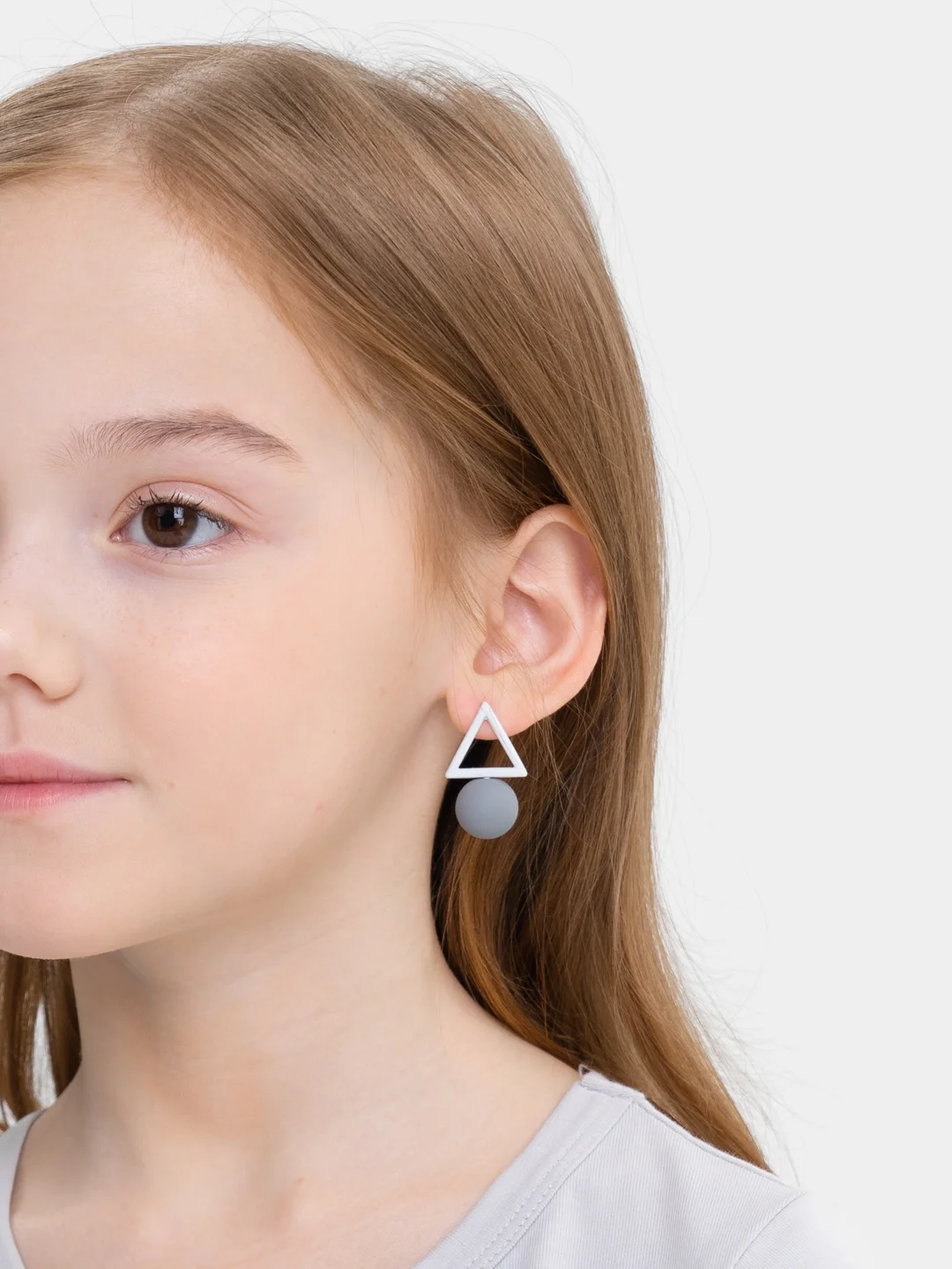 Серый серьги женские из ассимметрических фигур
