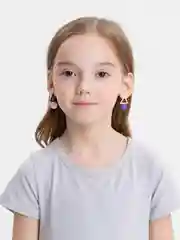 Фиолетовый серьги женские из ассимметрических фигур