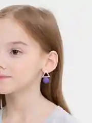 Фиолетовый серьги женские из ассимметрических фигур