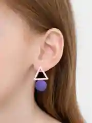 Фиолетовый серьги женские из ассимметрических фигур