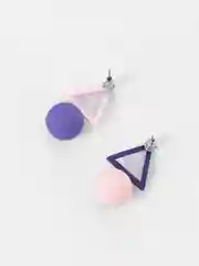 Фиолетовый серьги женские из ассимметрических фигур