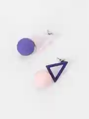 Фиолетовый серьги женские из ассимметрических фигур