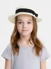 Молочный шляпа соломенная, детская пляжная канотье летняя