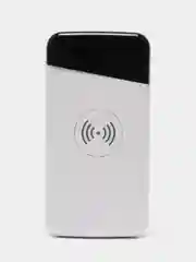 Белый повер банк, 10000 mAh, с беспроводной зарядкой для смартфонов