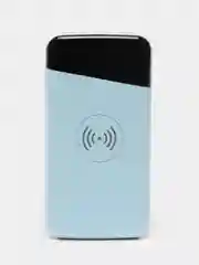 Голубой повер банк, 10000 mAh, с беспроводной зарядкой для смартфонов