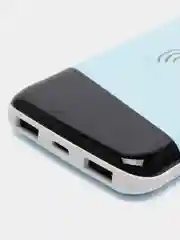 Голубой повер банк, 10000 mAh, с беспроводной зарядкой для смартфонов