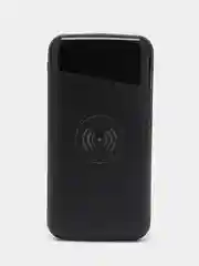Черный повер банк, 10000 mAh, с беспроводной зарядкой для смартфонов