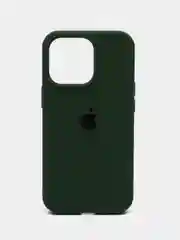 Тёмно-зелёный чехол Silicone Case iPhone 11, 12, 13, 14, Pro, Pro Max, с закрытым низом, кейс