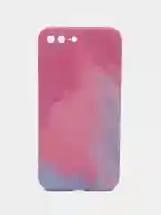 Тёмно-розовый силиконовый чехол с защитой камеры Apple iPhone 13 Pro Max, 7 Plus 8+ XS с рисунком
