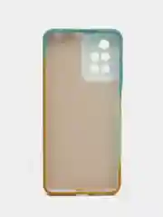 Бирюзовый силиконовый чехол с защитой камеры Xiaomi Redmi Note 11 Pro, 10S, 9T, 9C, 9  с рисунком