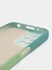 Бирюзовый силиконовый чехол с защитой камеры Xiaomi Redmi Note 11 Pro, 10S, 9T, 9C, 9  с рисунком