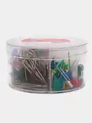 Канцелярские офисные скрепки, гвоздики, шарики, кубики, флажки ассорти набор, 226256