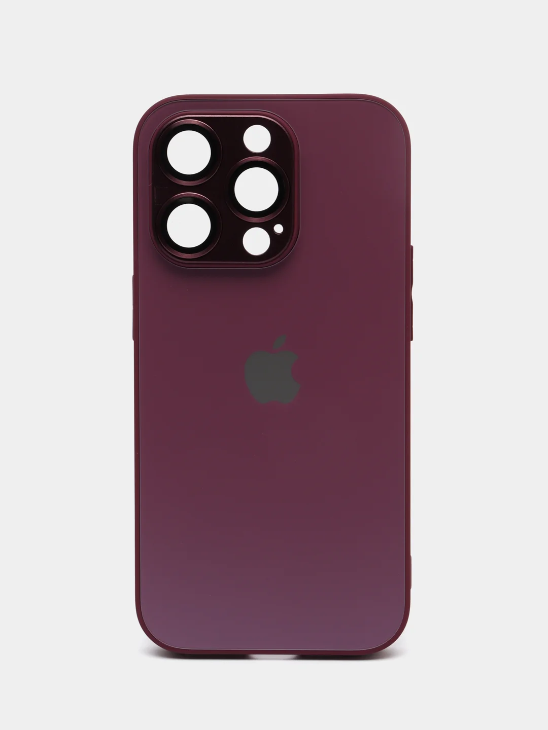 Бордовый чехол для iPhone (айфон) 13, 14, Pro с защитой камеры