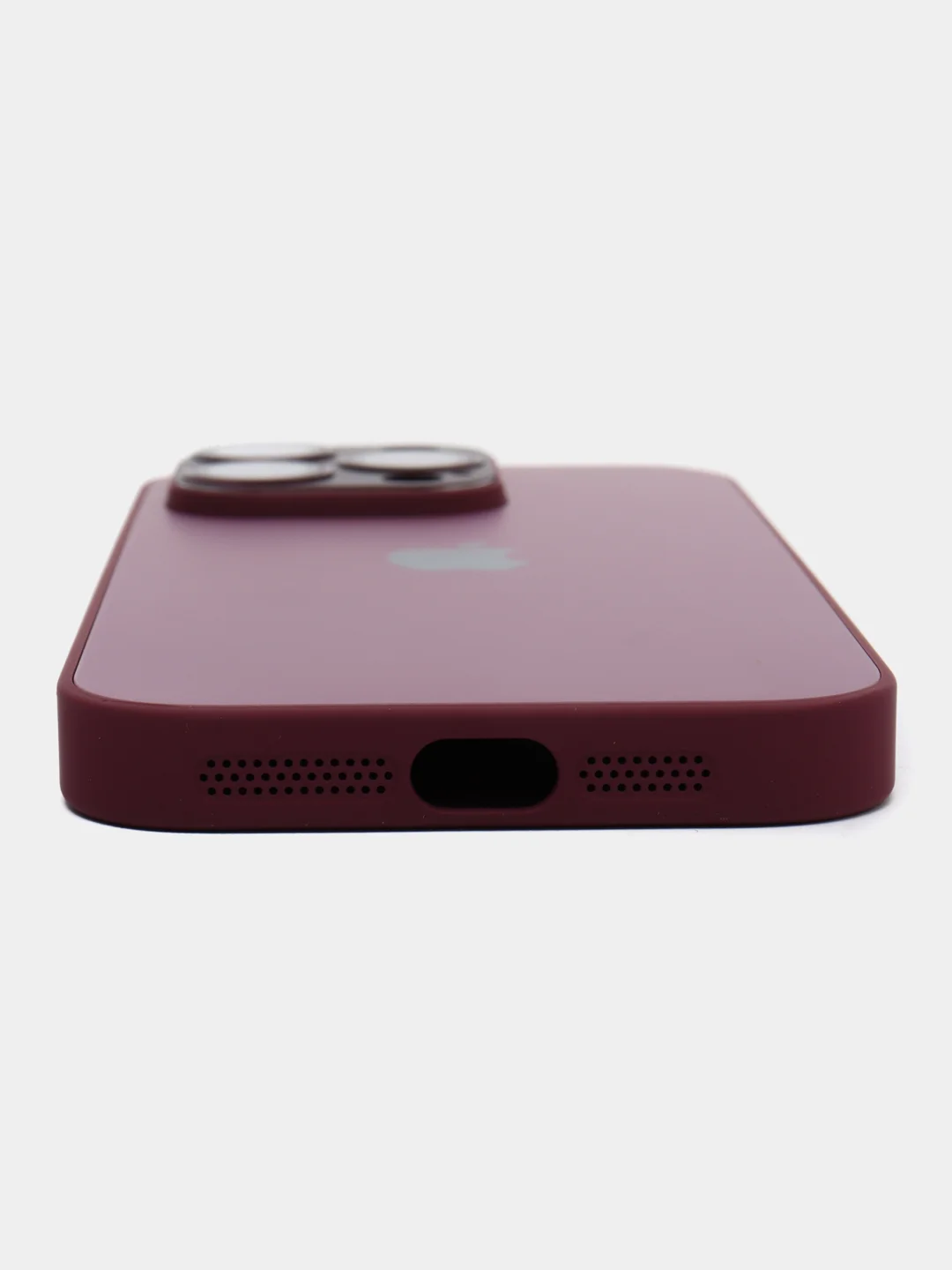 Бордовый чехол для iPhone (айфон) 13, 14, Pro с защитой камеры
