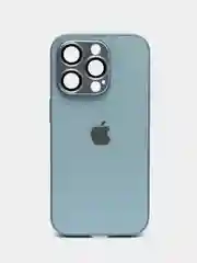 Голубой чехол для iPhone (айфон) 13, 14, Pro с защитой камеры