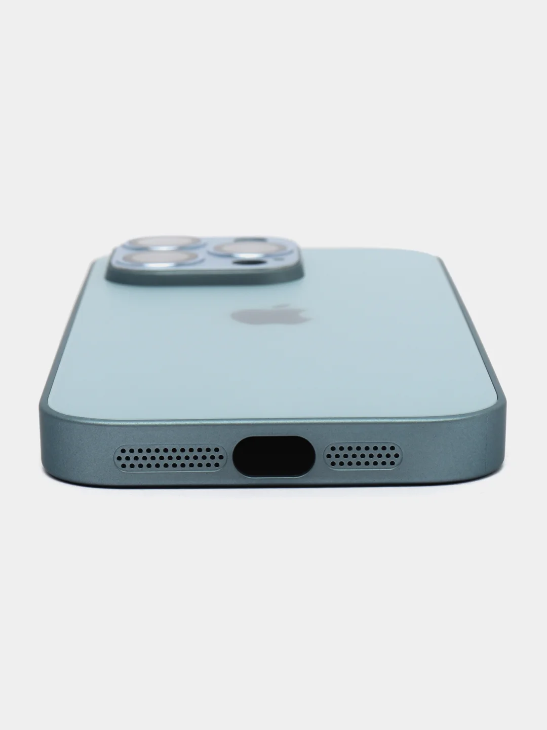 Голубой чехол для iPhone (айфон) 13, 14, Pro с защитой камеры
